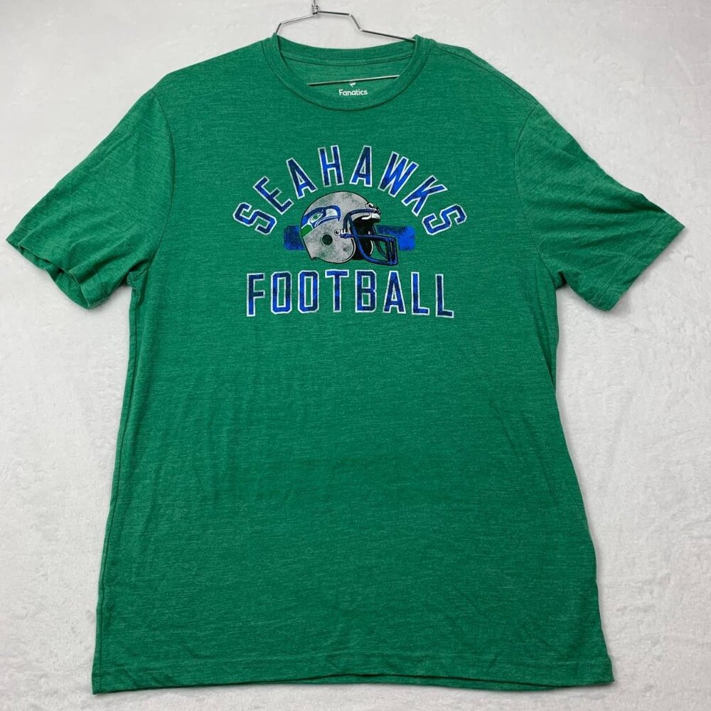 Seattle Seahawks‎ Shirt Men Large Green Fanatics NFL Short Sleeve Crew Neck L
